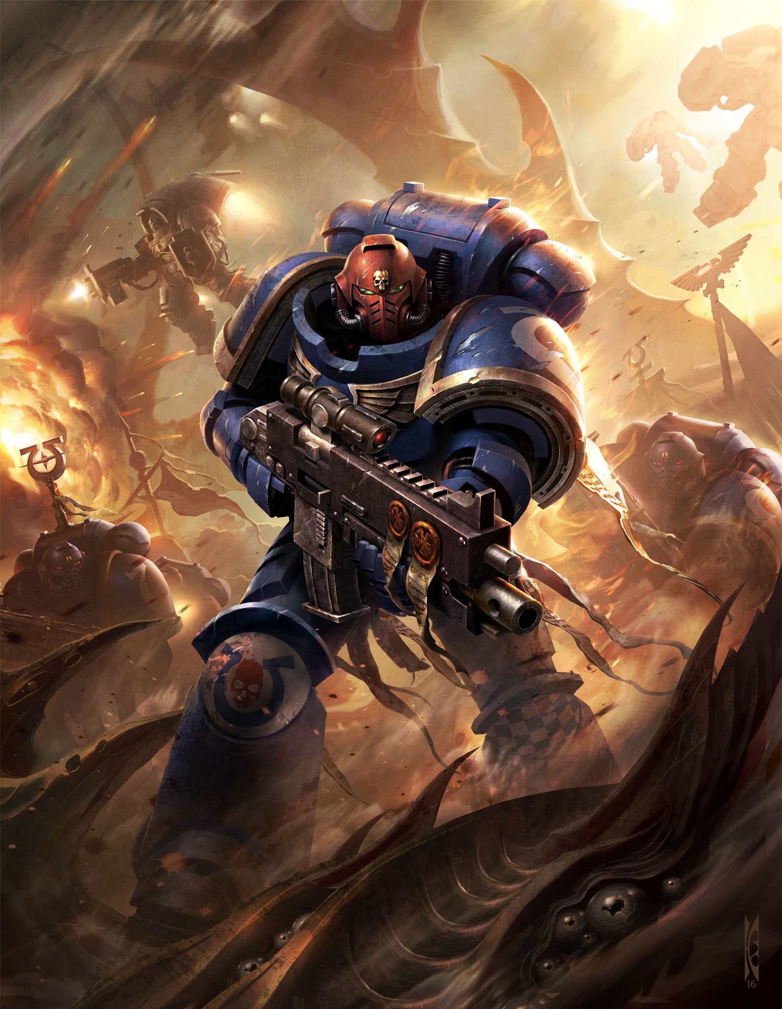 Ультрадесант warhammer 40000. Warhammer 40000 космодесантники. Космодесантники вархаммер 40000. Warhammer 40000 космодесантник. Космодесантники ультрамарины вархаммер 40000.